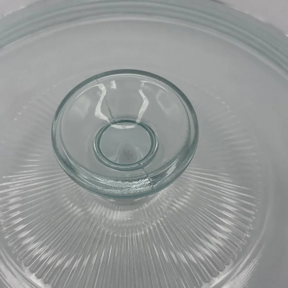 Vintage Pyrex 61C Blue Tinted Clear Glass Replacement Lid 8.75” Round 2.5 Qt